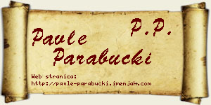 Pavle Parabucki vizit kartica